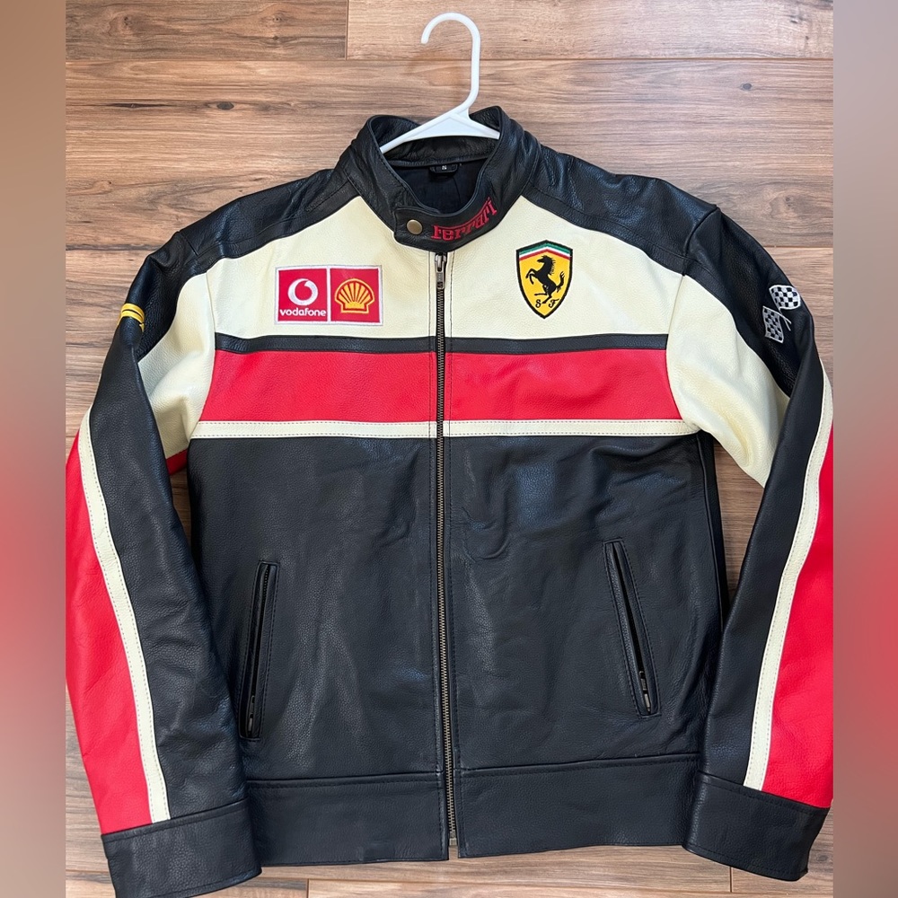Ferrari vintage jacket, custom designed and hand made. Real leather